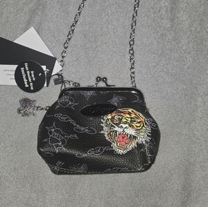 Ed Hardy Black Tiger Print Women's Mini Bag